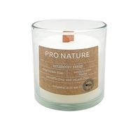 Müller Kerzen PRO NATURE Candele Steariche in Vetro con Stoppino in Legno - 1 Candela Bianca - Non Profumata - Durata 30 Ore - Cera Naturale Senza Paraffina e Olio di Palma