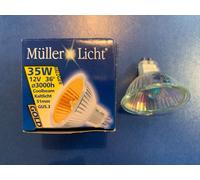 MÜLLER LICHT GOLD 12V 35W GU5,3 51Mm HALOGEN 3000H Art.-Nr.: 10598 CALDA BIANCA [EEK: G]