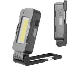 Müller-Licht Luce da lavoro a LED mobile, design robusto con batteria per la ricarica, diversi livelli di luminosità, multifunzione con luce frontale, torcia con supporto, magnete e gancio 6500 K