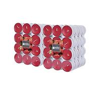 Müller Tealights Candele Profumate - Fragranza Fragola - 39 × 15 mm - Durata 4 Ore - Lumini di Cera Colore Rosso - Set di 192 Candeline
