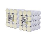 Müller Tealights Candele Profumate - Fragranza Vaniglia - 39 × 15 mm - Durata 4 Ore - Lumini di Cera Colore Avorio - Set di 192 Candeline