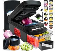Mueller ULTIMATE - Affettaverdure a 12 lame, affettatrice a mandolina e affettatrice, grattugia, accessori essenziali per la cucina, colore: nero