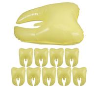 MUELODSIC 10 Palloncini Gonfiabili a Forma di Dente in Materiale Pe Giallo, Decorazioni per Festa del Primo Dentino, Compleanni e Lauree Odontoiatriche, Facile Gonfiaggio per Eventi a Tema