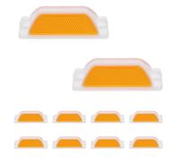 MUELODSIC 10 Pezzi Riflettori Stradali Catarifrangenti Gialli in Plastica Policarbonato per Marciapiedi e Pavimentazioni Stradali visibilità Notturna Migliorata e Riflettività Multiangolo