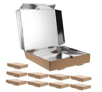 MUELODSIC 10 pezzi Scatole Pizza da Asporto in Cartone Accoppiato Spesso con Alluminio Confezione per Feste e Ristoranti Resistenti e Leggere per Pizzerie e Eventi