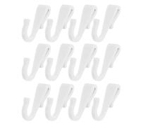 MUELODSIC 12 Ganci per Scaffali in Plastica, Ganci per Mensola da Cucina Supporto per Utensili e Accessori, Set da 12 Pezzi per Organizzazione Spazi in Casa e Cucina