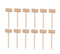 MUELODSIC 12 Pezzi Mini Martello in Legno Solido per Gioco Educativo per Coordinazione Occhio-Mano e Destrezza Manico Lungo Sicuro e Durevole Giocattolo da Martellare per Ragazzi e Ragazze