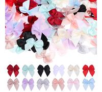 MUELODSIC 180pezzi Mini Fiocchi Raso Fiocchi Decorativi per Vestiti Mini Colorati per Cucire Abbellimenti per Lavori Artigianali Piccoli Nastro per Scrapbooking