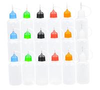 MUELODSIC 18pezzi Bottiglie Dosatrici Trasparenti per Liquidi con Beccuccio Ago da Flaconi Squeezable per Colla Inchiostri Pittura e Olio Riutilizzabili per Hobby e Riparazioni