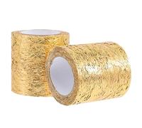 MUELODSIC 2 Nastro Tulle Oro Mesh per Fai da Te Decorazioni Natalizie Regali e Nastro Organza per Bomboniere e Addobbi Festa