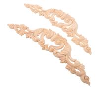 MUELODSIC 2 Pezzi Applique Decorative in Legno Massello Non Verniciato Fiori Angolari per Mobili, Adesivo Forte e Facile da Applicare, per Decorazioni D'interni ed Eleganza Europea