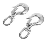 MUELODSIC 2 pezzi Gancio di Sollevamento in Acciaio Inox Ganci Pesanti Antiscivolo Rotanti per Uso Ingegneristico e Industriale Resistente per Gru Rimorchi e Trasporto Pesante