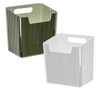 MUELODSIC 2 pezzi Organizer da Parete in Plastica per Bagno e Camera Contenitore Trasparente Compatto Supporto Multifunzione per Spazzolini e Piccoli Oggetti Facile da Montare su Vetro