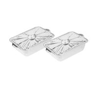 MUELODSIC 2 pezzi Teglie in Alluminio Rettangolari Resistenti al Calore da Forno per Barbecue Camping e Picnic per Cottura e Arrosti all Aperto