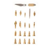 MUELODSIC 22 Pezzi Punte per Pirografia in Metallo per Penna Bruciatura Legno Strumenti Carving Manuale DIY per Artisti Sostituzione Precisa per Attrezzi Legno Fai da Te