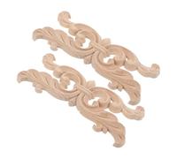 MUELODSIC 2pezzi Applique Decorative in Legno Intagliato Non Verniciati per Mobili ad Angolo Decalcomanie Floreali per Pareti Armadi Cassettiere e Specchi