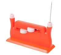 MUELODSIC 3 Pezzi Infila Ago Doppia Testa in Plastico Arancia per Cucito Domestico e On The Go, Versatile Doppia Funzione per Famiglie e Anziani
