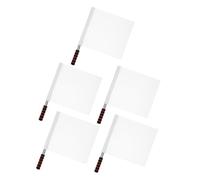 MUELODSIC 5 Bandiere Giudice Bianche Asta in Acciaio Inox Leggere e Resistenti Impugnatura Antiscivolo per Gare di Corsa Calcio Pallavolo e Segnalazione Sportiva Professionale