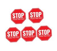 MUELODSIC 5 fogli Adesivi Parete per Distanza di Sicurezza Segnaletica Avviso Luoghi Pubblici Facili da Applicare e Rimuovere Resistenti e Portatili Kit Segnaletica Spazi Comuni