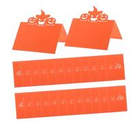 MUELODSIC 50 Pezzi Halloween Rustic Pumpkin Place Cards Foldable Small Name Tags For Party Tables Thanksgiving Dinner And Autumn Seasonal Event Decorations