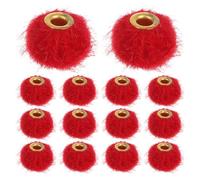 MUELODSIC 50 Pezzi Pom Pom Beads con Filo Morbido Palline Fluffy Rondelle per Gioielli DIY Portachiavi e Decorazioni Penna Perline Spacer Large Hole
