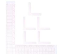 MUELODSIC 6 Pezzi Righello da Cucito Quadrato in Plastica Set 6 Pezzi Griglia Trasparente 90° per Misurazioni Precise di Tessuti e Modellistica Sartoriale, Strumento Compatto per Cucito Fai