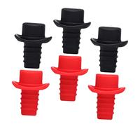 MUELODSIC 6 pezzi Tappi in Silicone per Bottiglie Vino Rosso e Nero Tappi Ermetici Riutilizzabili per Conservare Aroma e Gusto di Vino Olio Bevande e Condimenti Accessori Cucina Decorativi