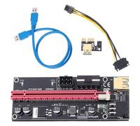 MUELODSIC Adattatore Pcie 1x a 16x Riser Cavo USB Doppio Connettore 6pin e 4pin in Lega e Plastico Compatibile Tutti i Sistemi Gaming e Mining
