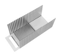 MUELODSIC Affettatrice per Pane in Acciaio Inox con Guida Regolabile Tagliere con Vassoio Raccogli Briciole per Pane Torte e Bagel Fatti in Casa Utensile da Cucina per Affettare con