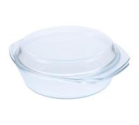 MUELODSIC Casseruola in Vetro Trasparente Rotonda 17 l con Coperchio e Manici Pentola per Microonde Adatta a Cucina Domestica e Conservazione Alimenti