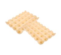 MUELODSIC Contenitore per Conservare e Mantenere Fresche le Uova 2 Pezzi per Uova in Pp Beige Design Impilabile e Scanalature Organizer per Frigorifero