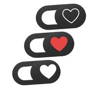 MUELODSIC Copri Webcam a Scorrimento in ABS Nero, Cuore, 3 Pezzi | Perptop e Desktop, Blocca la Webcam, Copertura Pratica per Tua Vita Digitale Sicura