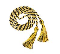 MUELODSIC Corda Onore Laurea in Poliestere con Nappa Gialla e Nera Tessuto Resistente Accessorio per Toga e Cerimonie Laurea Decorazione per Studenti Laureati