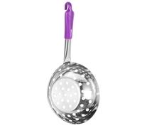 MUELODSIC Cucchiaio in Acciaio Inox Spesso con Manico Ergonomico Scolapasta Manuale Resistente e Lavabile in Lavastoviglie Utensile da Cucina Versatile per Verdure e Frutti Colore Casuale