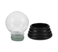 MUELODSIC Cupola Espositiva in Vetro Trasparente 80Mm con Base a Vite per Globo di Neve Fai da Te Kit Artigianale per Decorazioni Natalizie e Terrari Piccolo Globo Vuoto per Creazioni