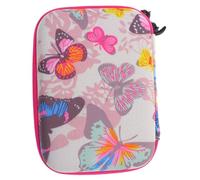 MUELODSIC Custodia Rigida per Macchina Fotografica Digitale Bambini con Stampa Farfalle, Borsa Compatta da Viaggio per Ragazzi e Ragazze, Protezione Esterna Resistente e Portatile Rosa