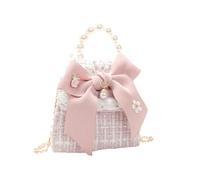 MUELODSIC Female Messenger Bag, Shoulder Bag, Fiocco Mini e, Rosa, 12X12X7.5Cm, per Bambine e Amiche, Party e Daily Use