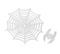 MUELODSIC Fustelle in Acciaio al Carbonio a Forma di Ragnatela Set 2 Pezzi per Goffratura Halloween Stencil Fai da Te per Biglietti e Decorazioni Festive