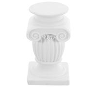 MUELODSIC Mini Colonna Romana in Resina Stile Antico per Decorazione da Tavolo Base Statuetta e Porta Candela Scultura Miniatura per Casa e Giardino Bianco