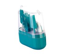 MUELODSIC Nail Kit Verde con Tronchesino Unghie Sicuro per Ragazzo Ragazza Manicure Infantile con Forbici e Rifinitore Kit Portatile con Lama Smussata Antinfortunistica per Cura Unghie