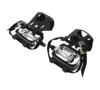 MUELODSIC Pedali Antiscivolo per Cyclette 2 Pezzi Pedali Piatti in Plastica Nera con Gabbie per Dita Ricambio Compatibile per Bici Fitness Indoor Accessori per Allenamento a Casa