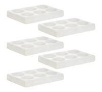 MUELODSIC Piastra di Reazione Spot in Ceramica 5 Pezzi Piastra Spot in Porcellana Compatta 6 Fori per Test Chimici da Laboratorio Resistente e Pratica per Lezioni di Chimica e Analisi