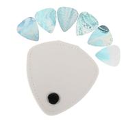 MUELODSIC Porta Plettri per Chitarra Acustica ed Elettrica Set con Custodia Bianca Trasparente, Plettri per Ukulele di Spessore Misto, Accessori Musicali Portatili per Musicisti in Tour