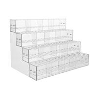 MUELODSIC Portapenne Trasparente Multilivello da Scrivania 192 Scomparti Organizer a 4 Livelli per Pennarelli Pennelli Trucco e Cancelleria Supporto Salvaspazio per Ufficio e Artisti