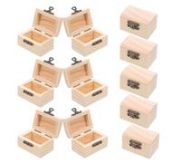 MUELODSIC Scatole in Legno e Chiusura in Metallo 12 Pezzi Mini Scrigno con Coperchio a Cerniera e Conservazione Feste Creative per Fai da Te Gioielli
