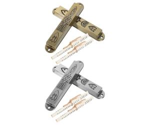 MUELODSIC Set 2 Mezuzah con Rotolo Kosher per Porta, Custodia in Metallo Dipinta Artigianale Resistente per Decorazione Ebraica Casa, Supporto Facile da Montare per Ingresso e Stanza