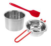 MUELODSIC Set Pentola per Sciogliere Cioccolato e Cera in Acciaio Inox 201 da 600 Ml Doppio Beccuccio e Manico Isolante Utensile da Cucina per Fondere Burro Formaggio e Colore Casuale