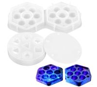 MUELODSIC Stampo in Silicone per Dadi Fai da Te 2 Pezzi, Kit per Creazione di Dadi in Resina con Forme Multiple, Set per Colata Resinosa Resistente e Creativo per Artigianato