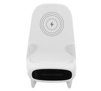 MUELODSIC Supporto per Caricabatterie Wireless per Telefono Amplificatore Audio, Base Stabile a Forma di Sedia, Espositore da Scrivania Rotazione Orizzontale e Verticale per Smartphone,