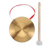 MUELODSIC Tamburello Mini Gong Lega di Rame per Strumento Percussione Portatile Multifunzionale con Martello in Legno Suono Chiaro e Resistente per Apprendimento Musicale e Gioco